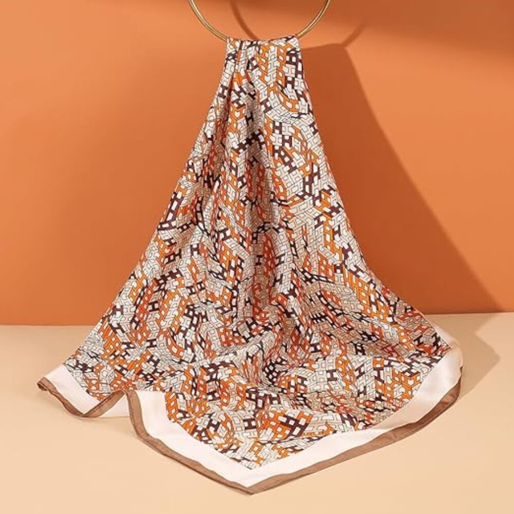 100% Mulberry Twill Silk Scarf -Timeless Square 35.4โx35.4โ (90ร90โ cm)